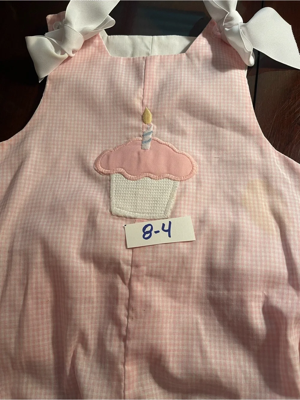 Pink Gingham Romper 1st Birthday Outfit Size 24mo Girls Baby